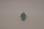 Sterling silver Larimar teardrop ring