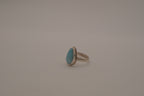 Sterling silver Larimar teardrop ring
