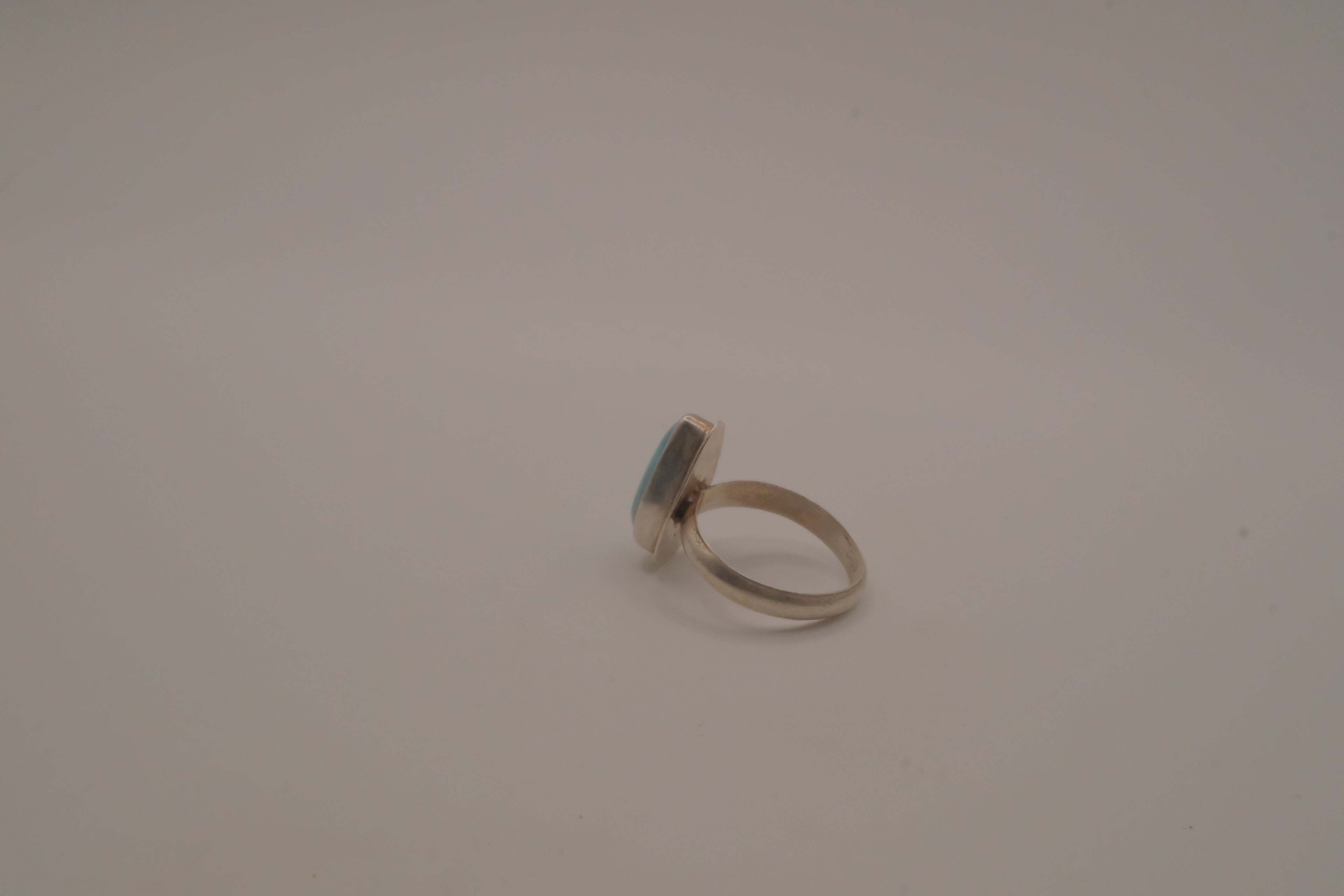 Sterling silver Larimar teardrop ring