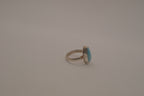 Sterling silver Larimar teardrop ring