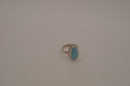 Sterling silver Larimar teardrop ring