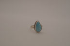Sterling silver Larimar teardrop ring