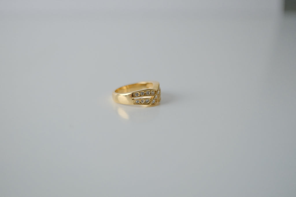 Vintage Twisted Gold Tone Ring