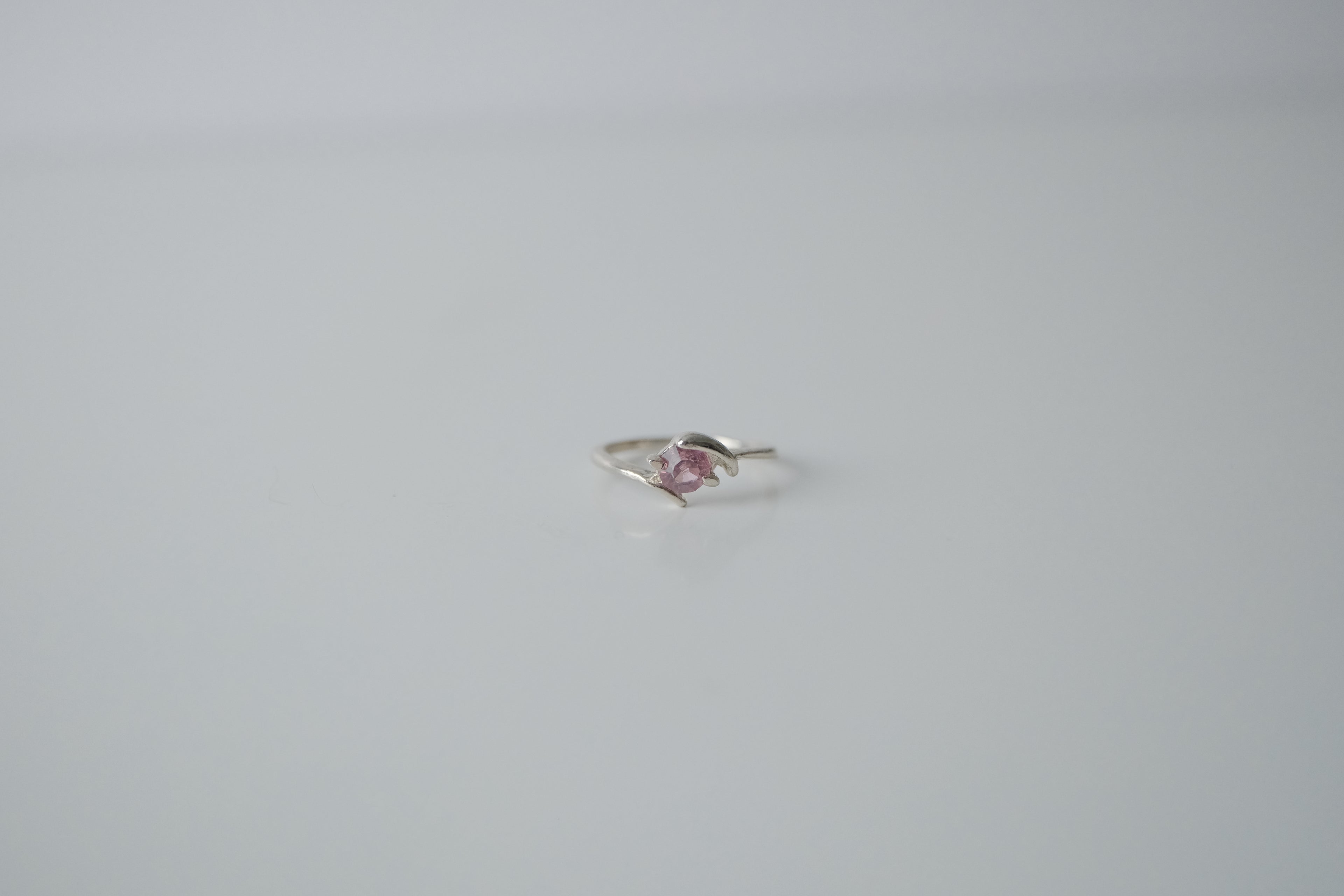 Pink Gemstone Silver Ring