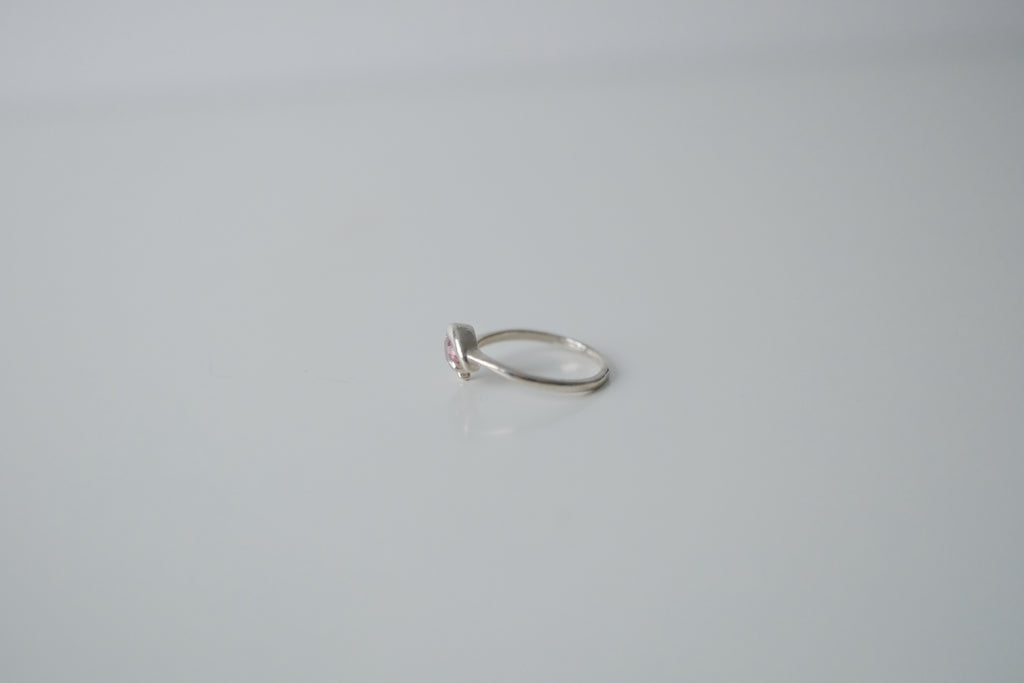 Pink Gemstone Silver Ring
