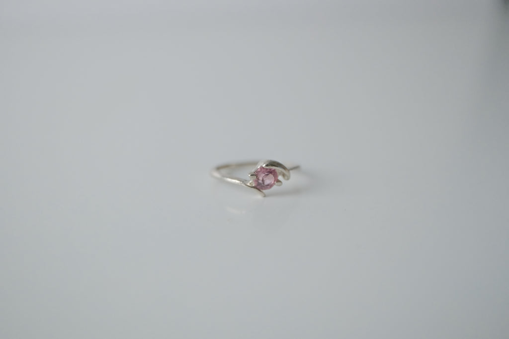 Pink Gemstone Silver Ring