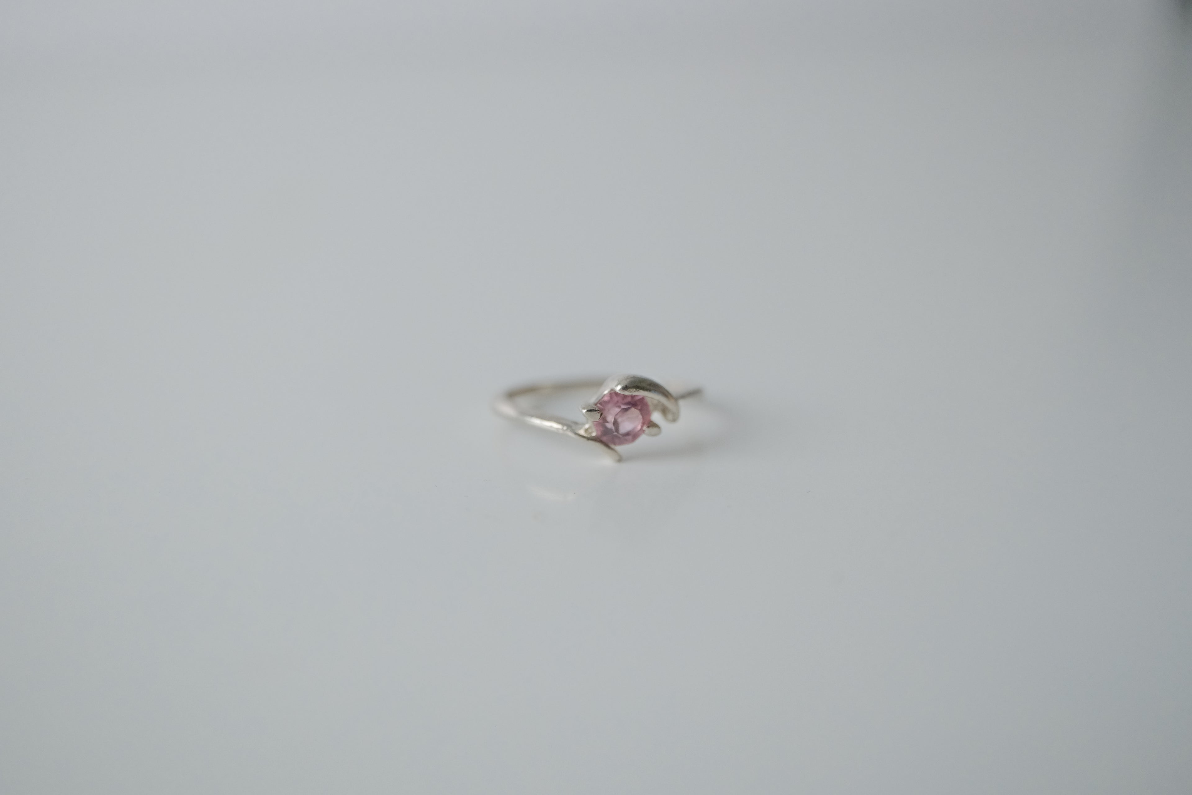 Pink Gemstone Silver Ring