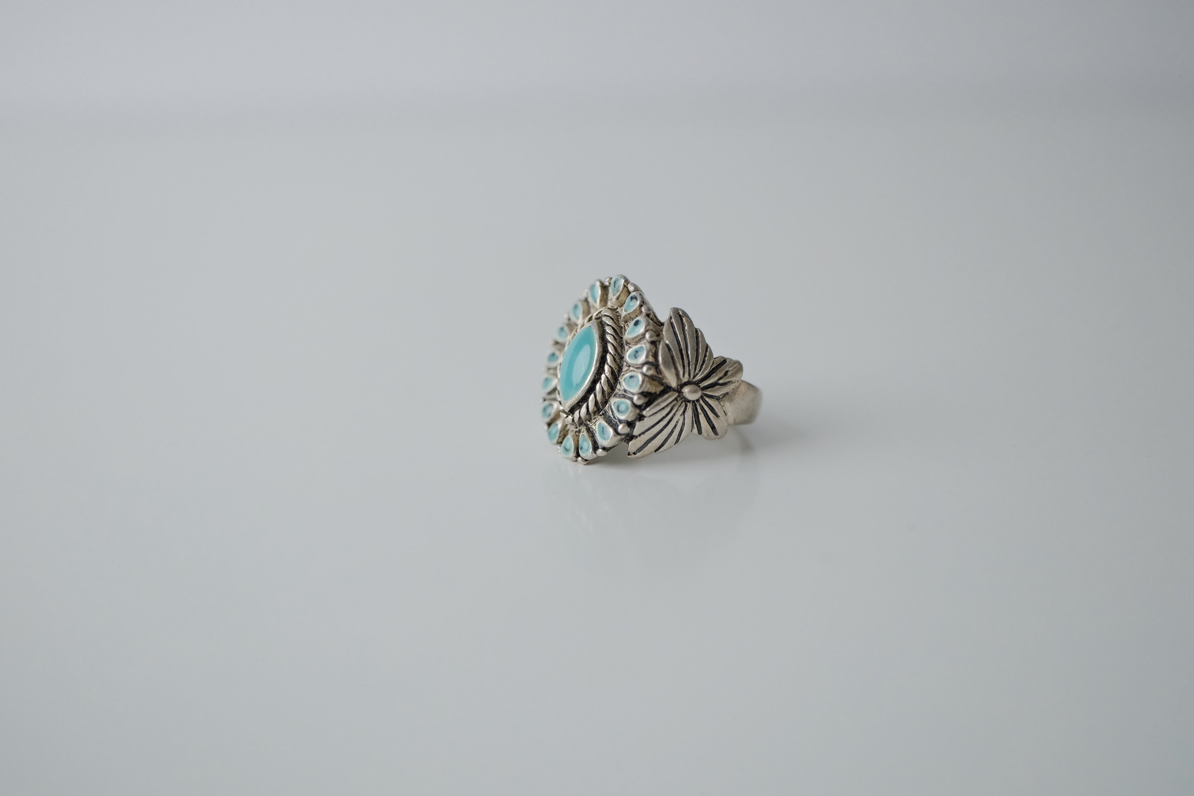 Vintage Chunky Turqouise Silver Ring