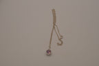 Sterling silver Pink stone teardrop pendant necklace