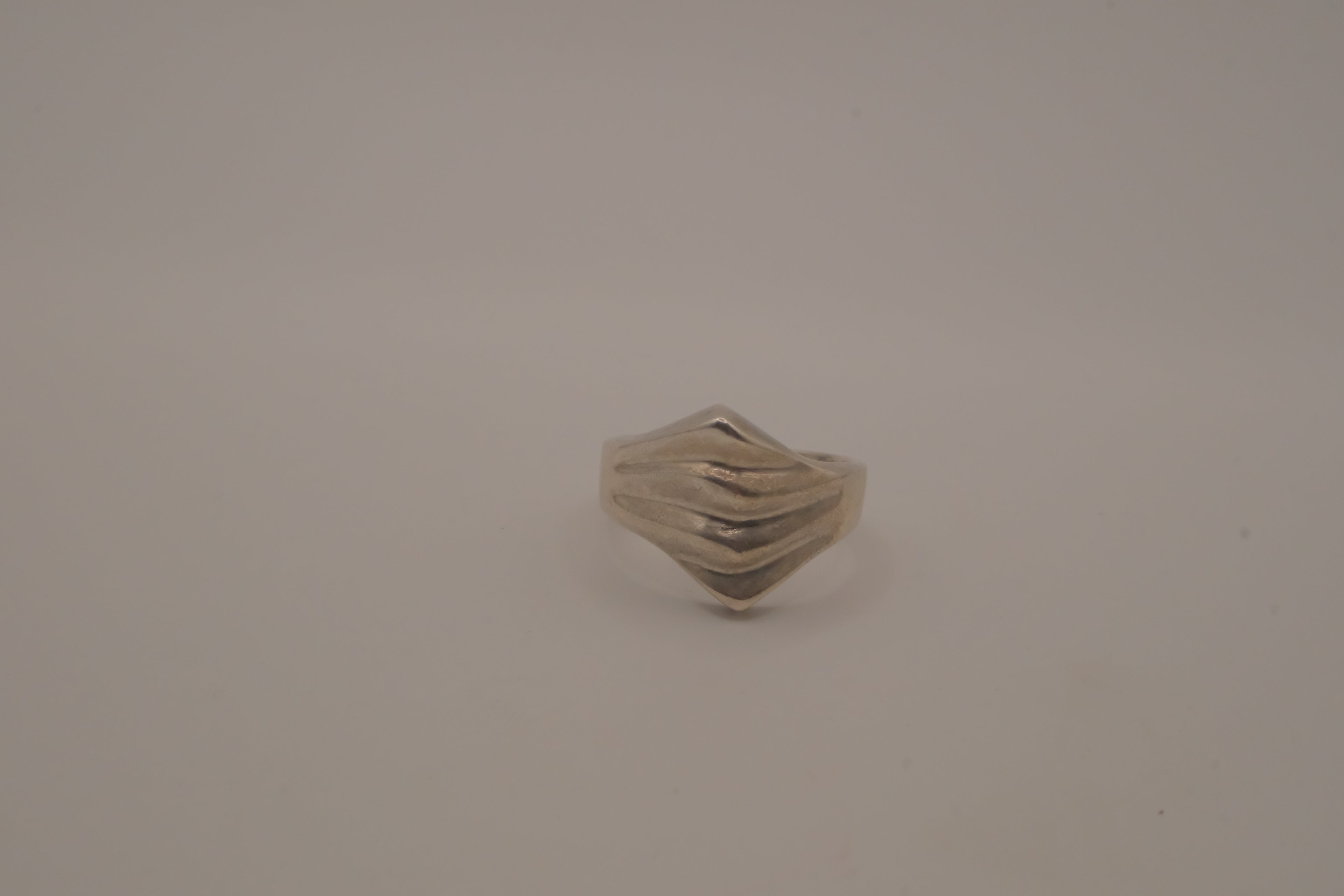 Vintage Mexican modernist sterling silver statement ring