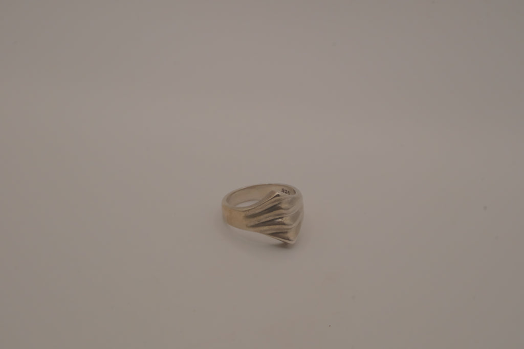 Vintage Mexican modernist sterling silver statement ring