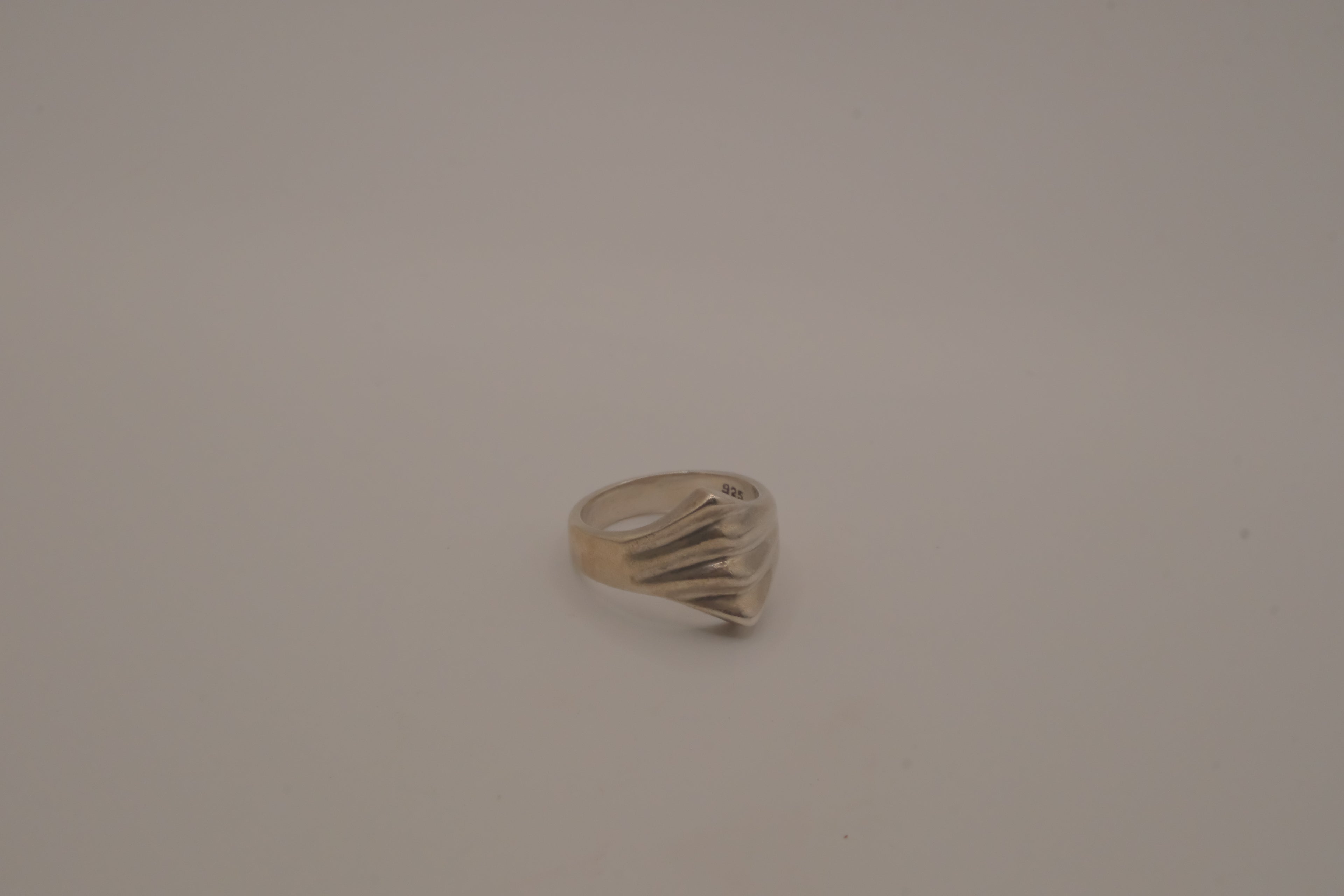 Vintage Mexican modernist sterling silver statement ring