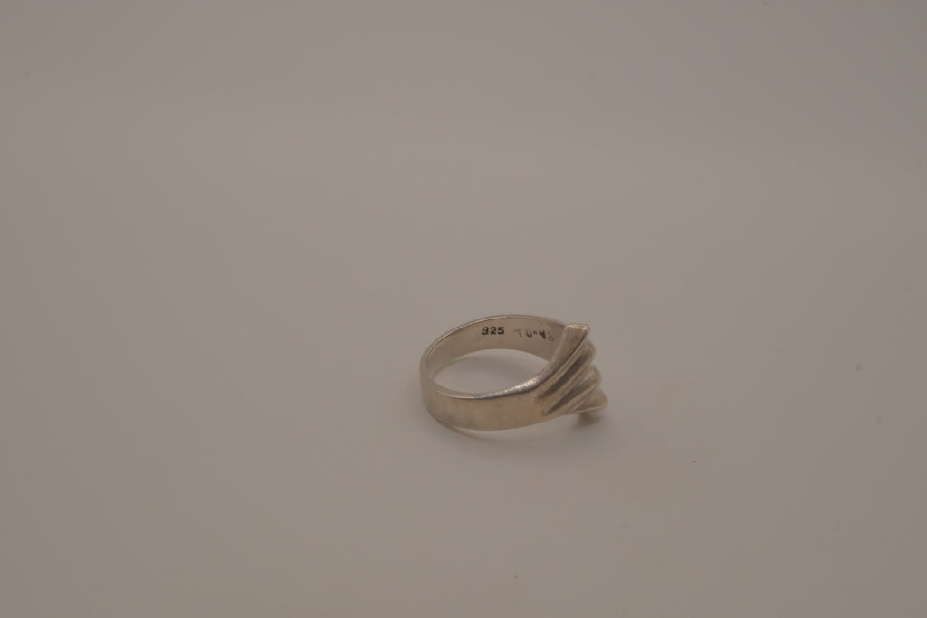 Vintage Mexican modernist sterling silver statement ring
