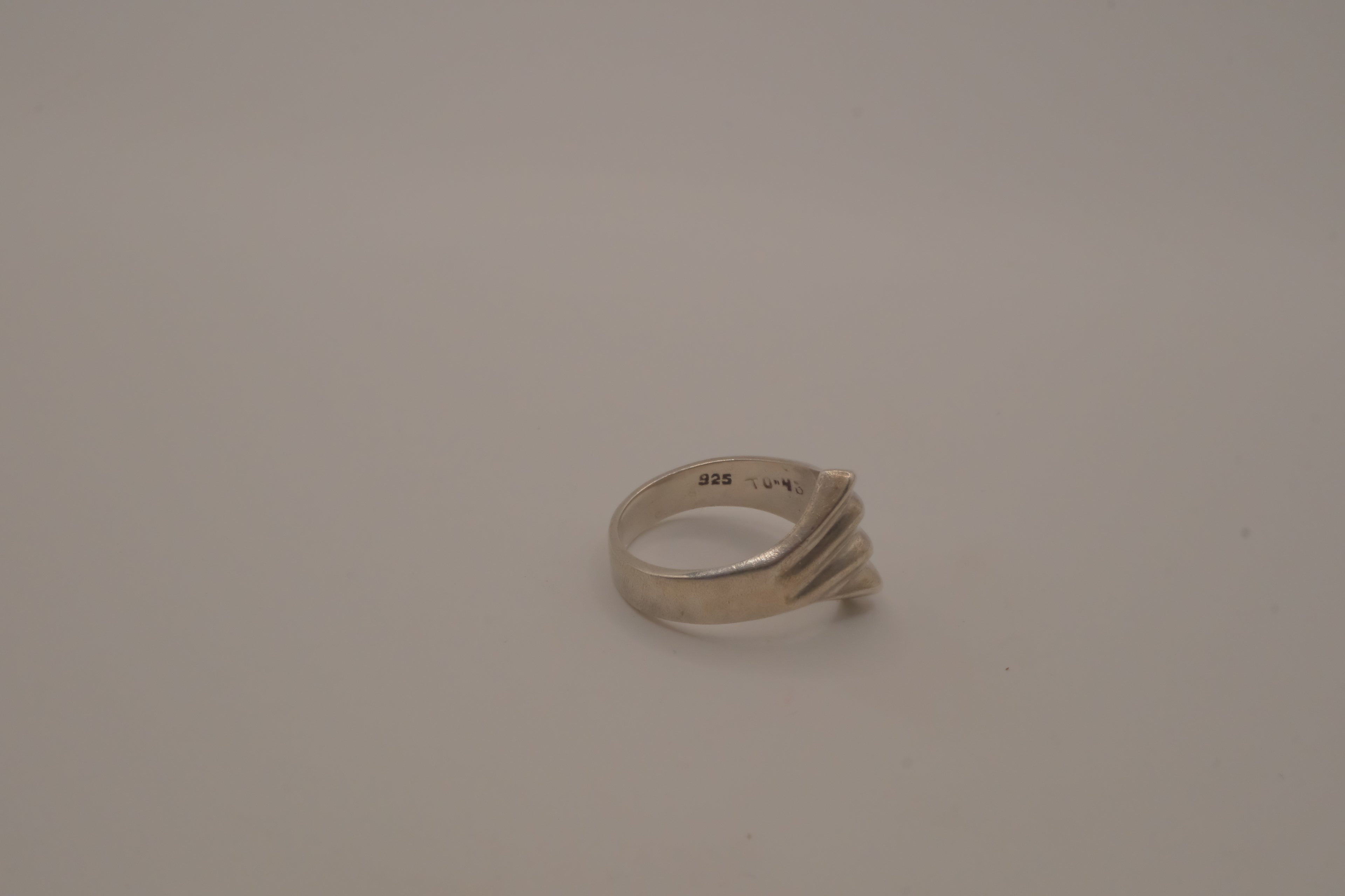 Vintage Mexican modernist sterling silver statement ring
