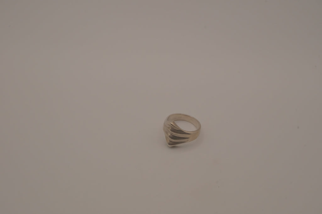 Vintage Mexican modernist sterling silver statement ring