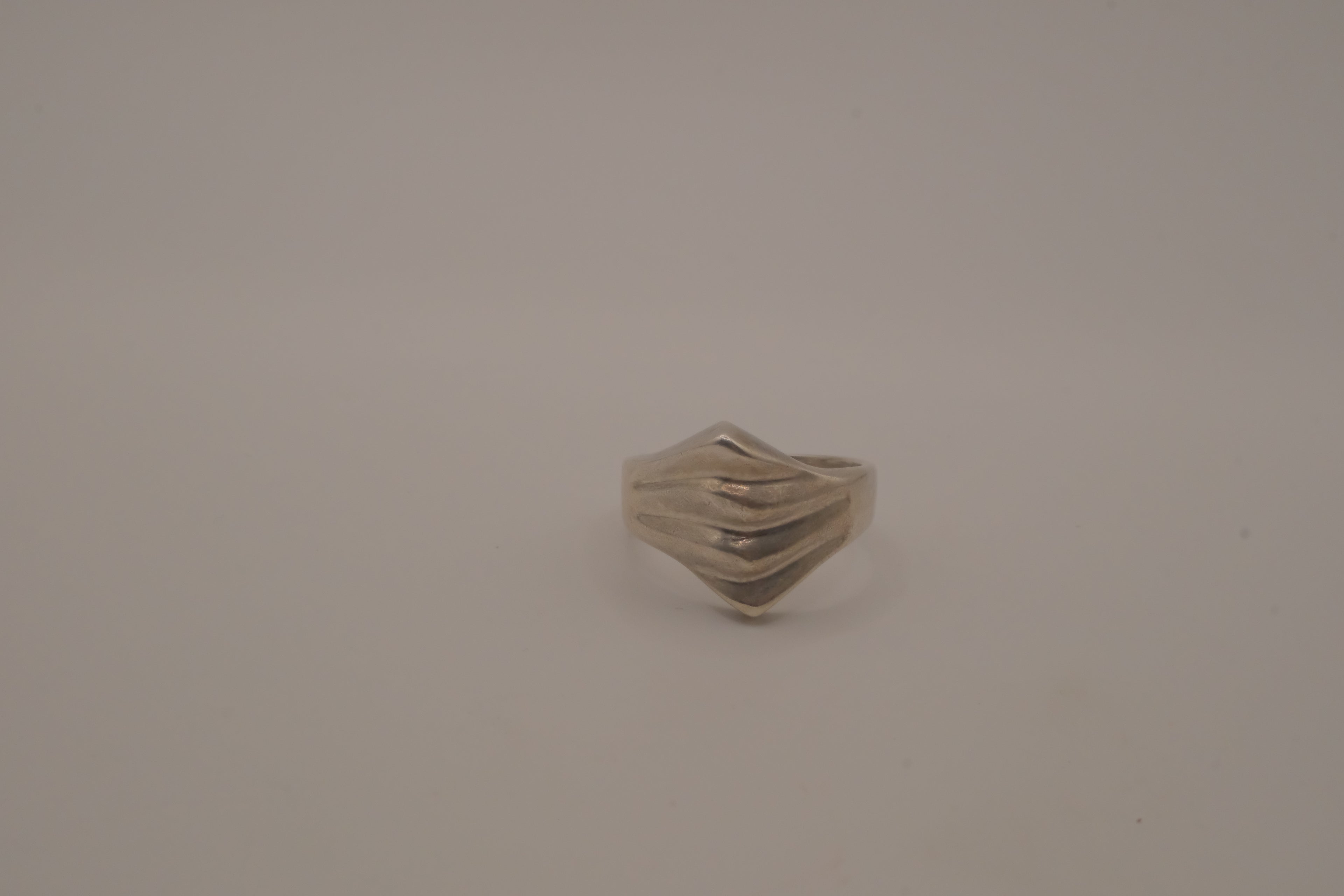 Vintage Mexican modernist sterling silver statement ring