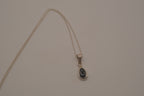 Sterling silver dainty black onyx teardrop pendant necklace