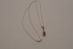 Sterling silver dainty black onyx teardrop pendant necklace