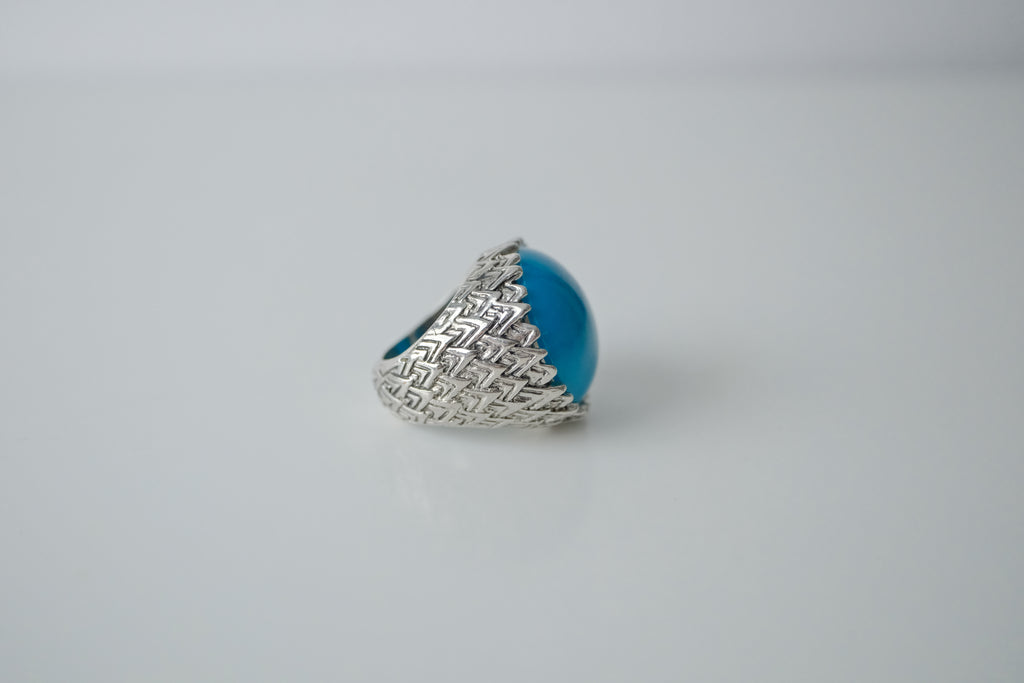 Vintage Blue Cabachon Stone Ring