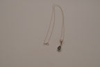 Sterling silver dainty black onyx teardrop pendant necklace