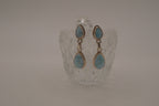 Sterling silver Larimar double teardrop drop eearrings
