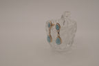 Sterling silver Larimar double teardrop drop eearrings
