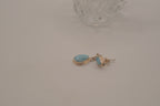 Sterling silver Larimar double teardrop drop eearrings