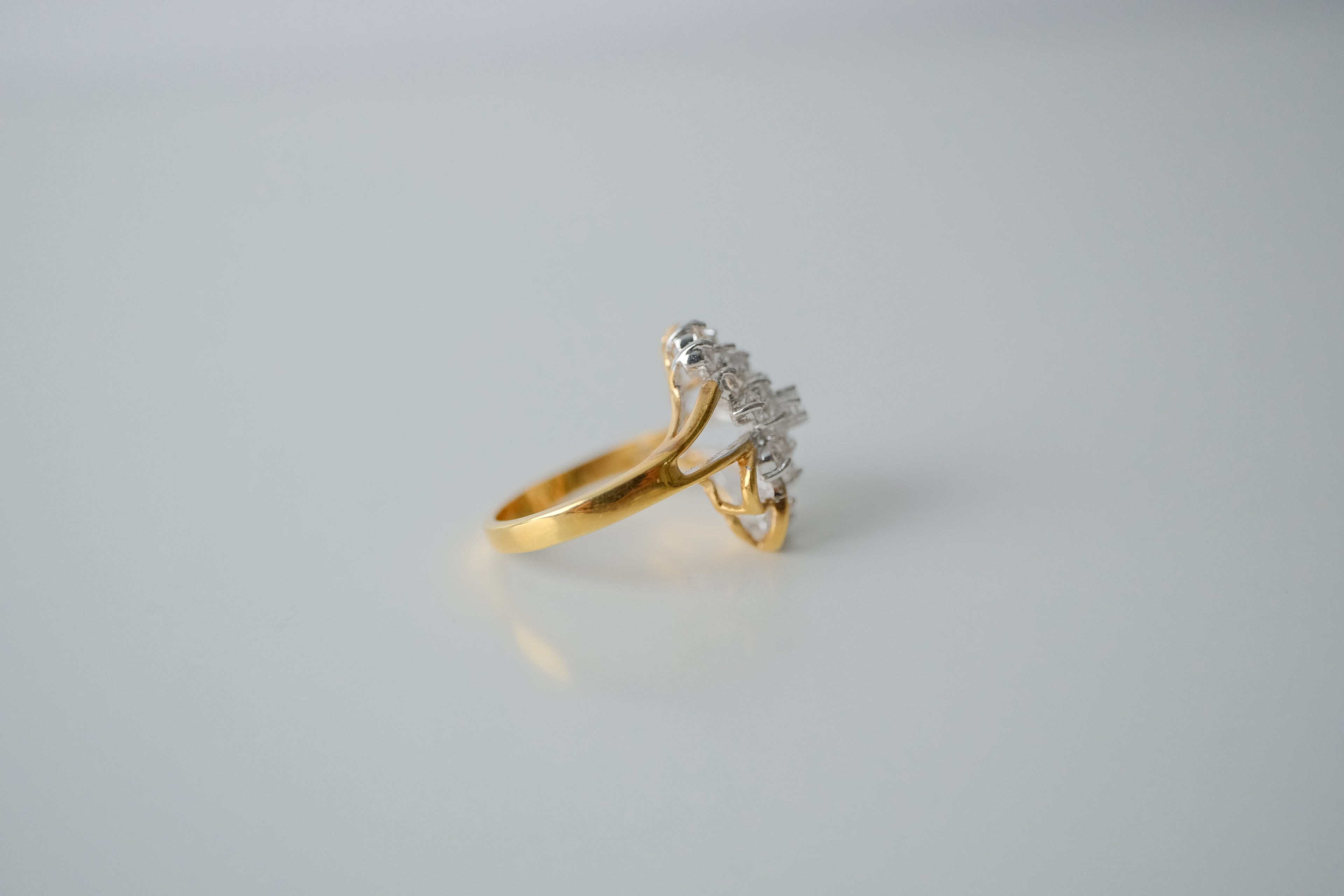 Vintage Gold Rhinestone Cluster Ring