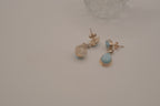 Sterling silver Larimar double teardrop drop eearrings