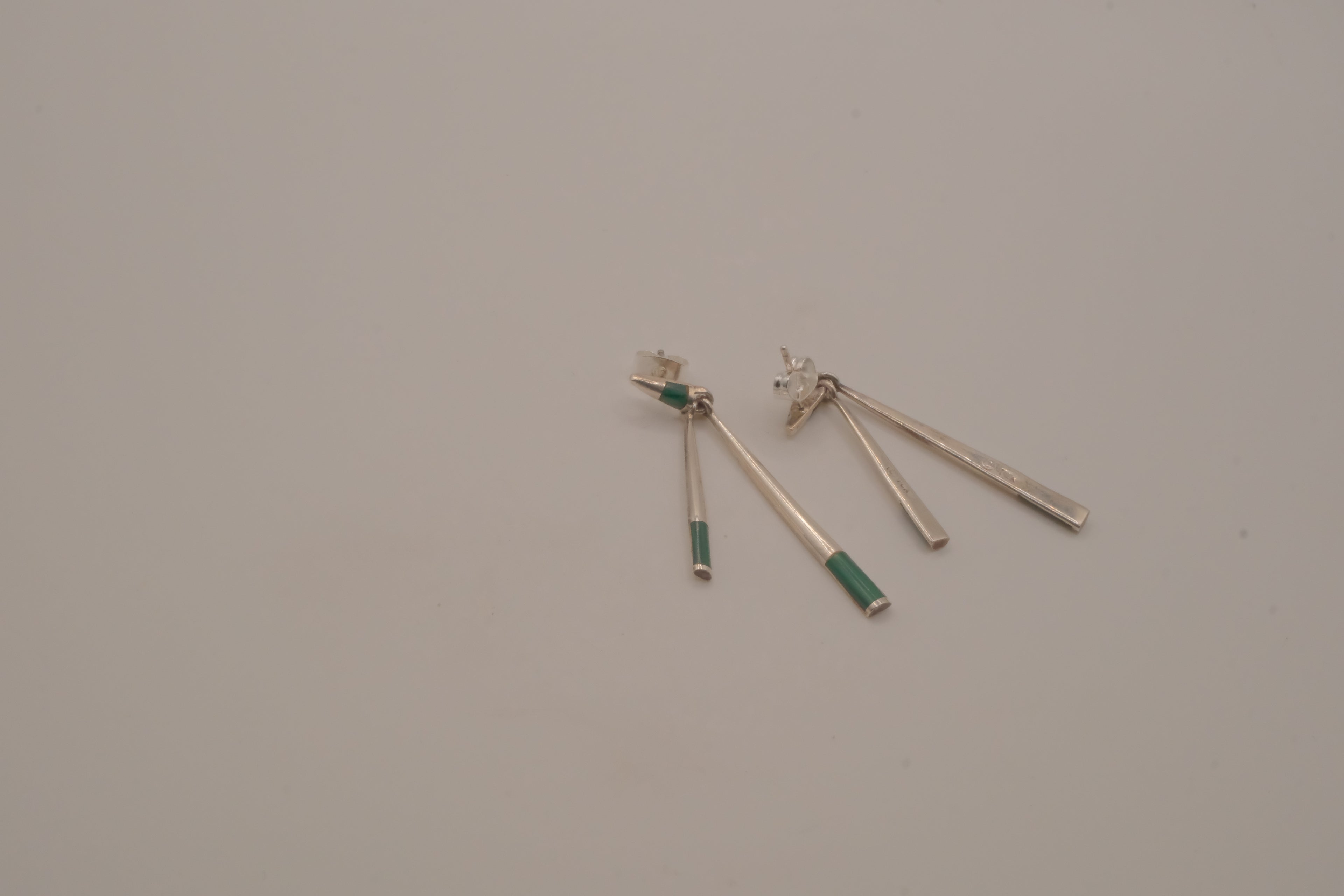 Vintage Southwestern Native American style sterling silver dangle earrings