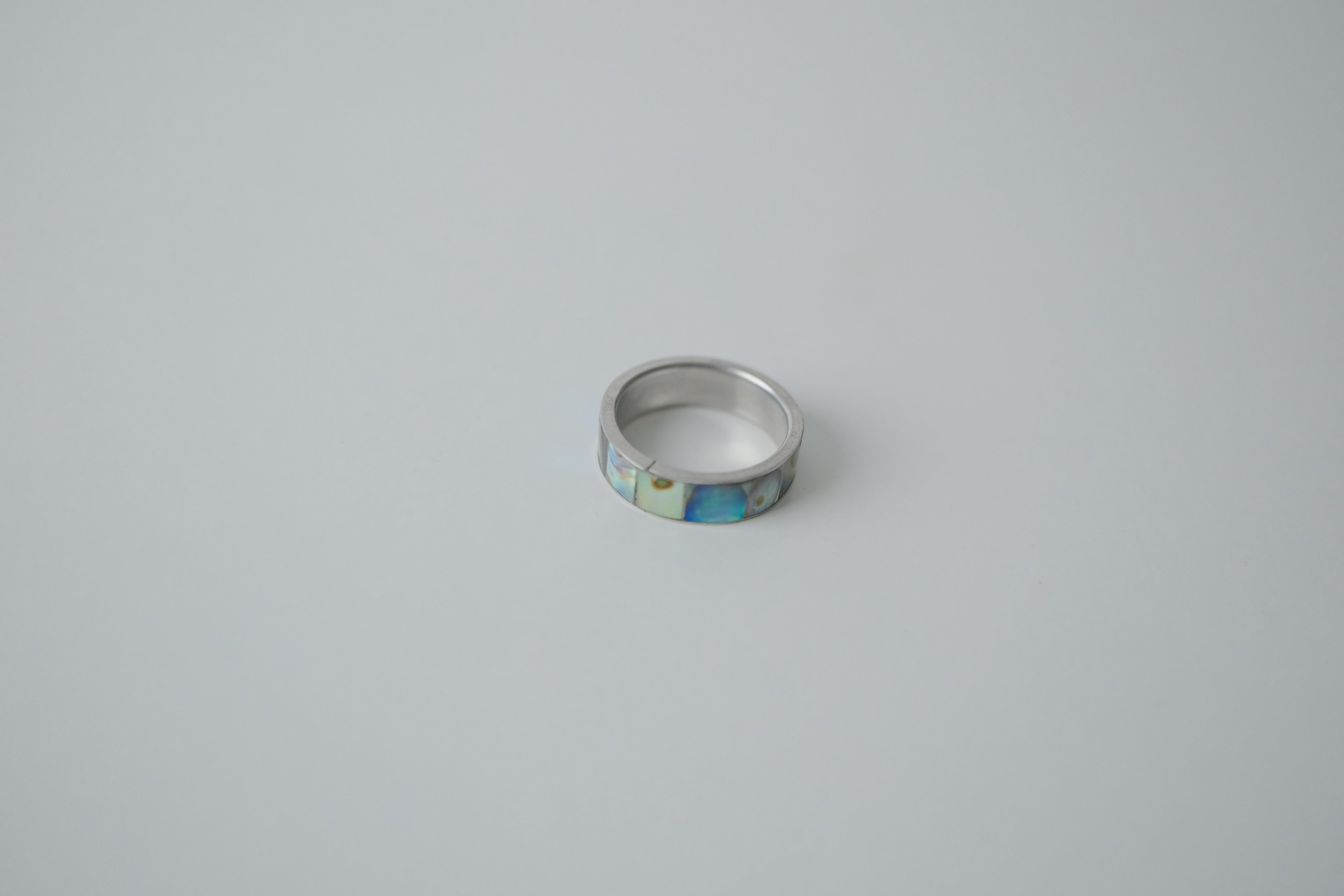 Vintage Silver Abalone Shell Ring