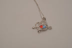 Sterling silver double heart pendant necklace