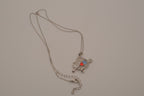 Sterling silver double heart pendant necklace