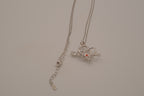 Sterling silver double heart pendant necklace
