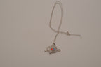 Sterling silver double heart pendant necklace
