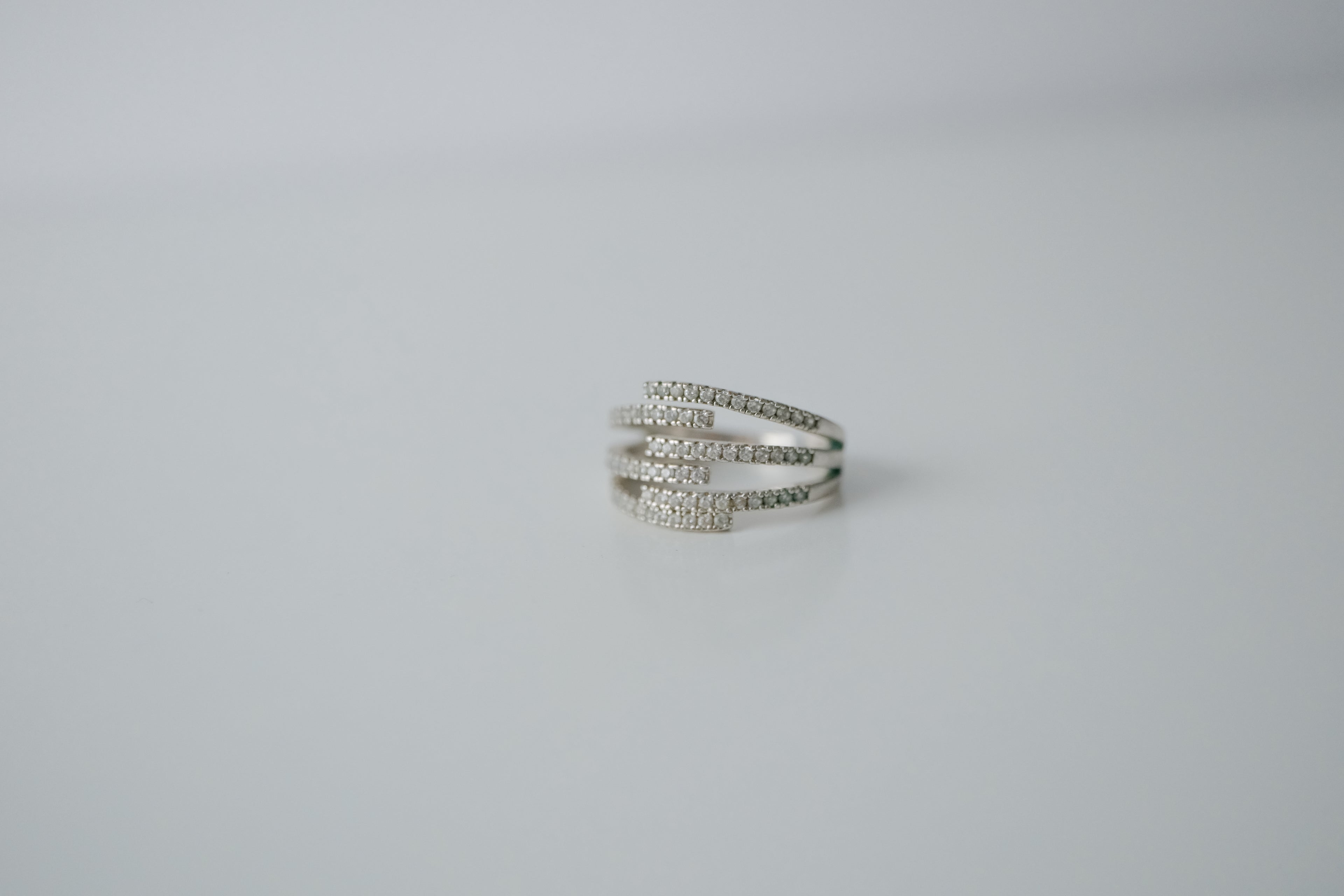 Vintage Multi-Row Crystal Band Ring