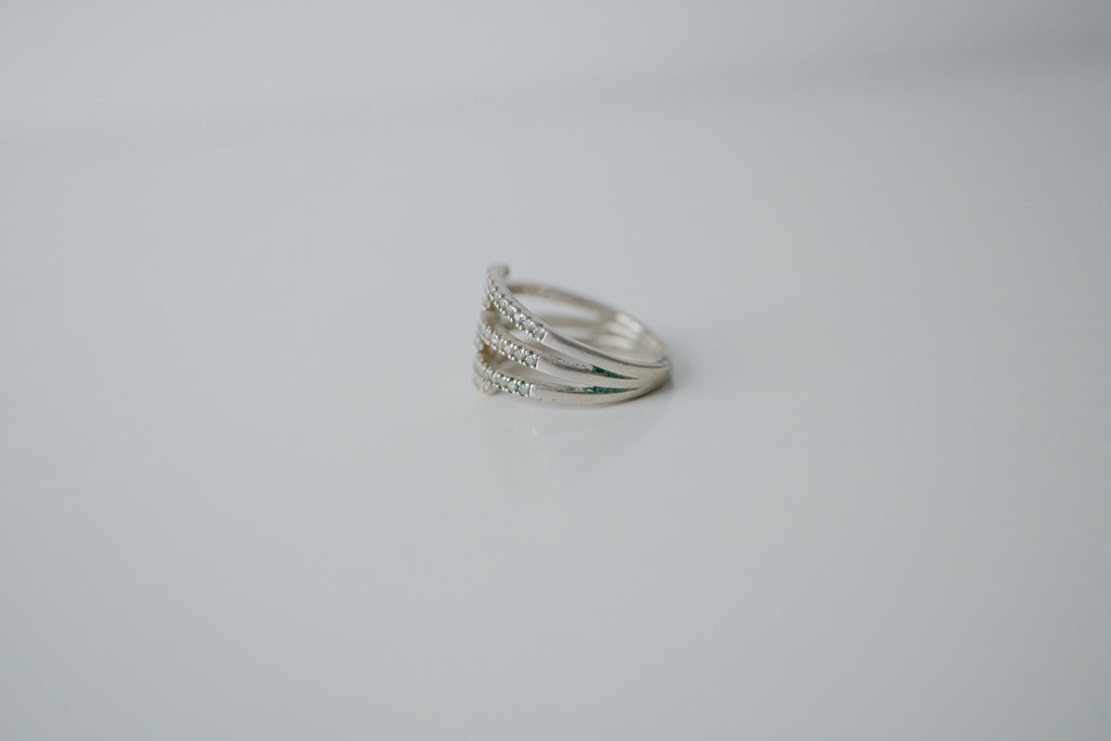 Vintage Multi-Row Crystal Band Ring