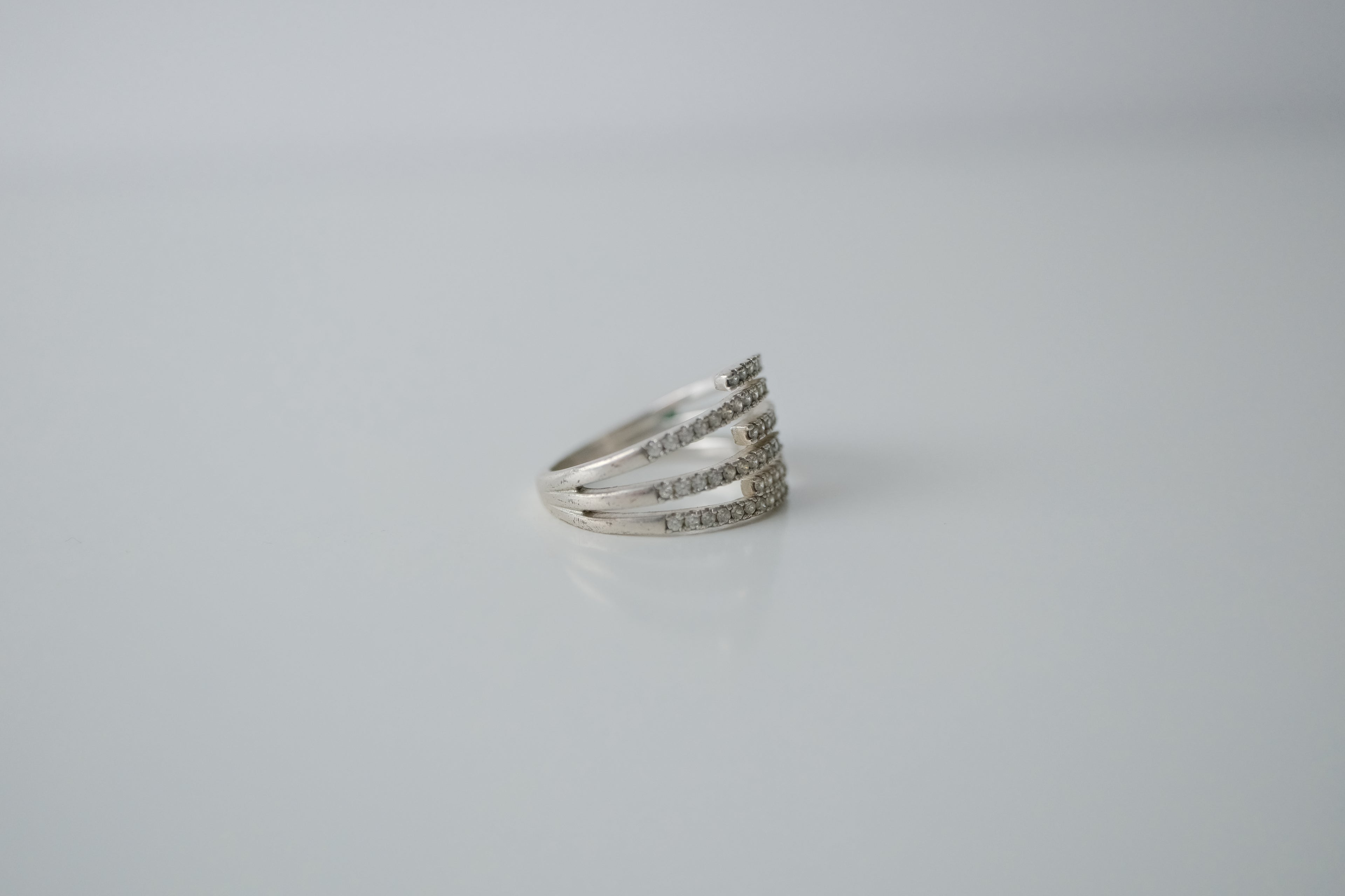 Vintage Multi-Row Crystal Band Ring