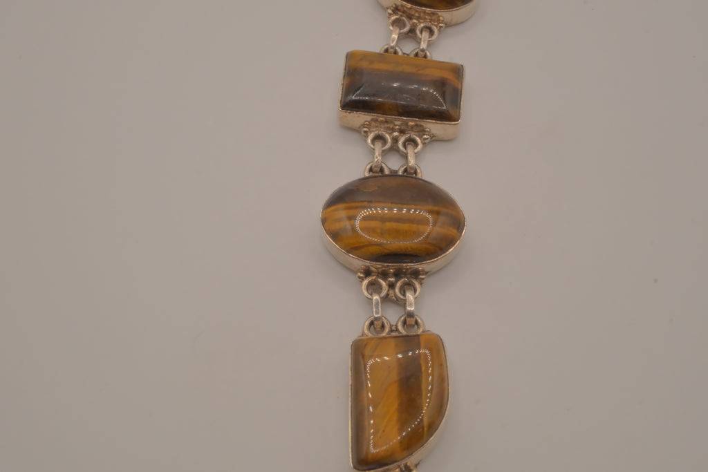 Tiger's Eye 925 Sterling Silver Bracelet