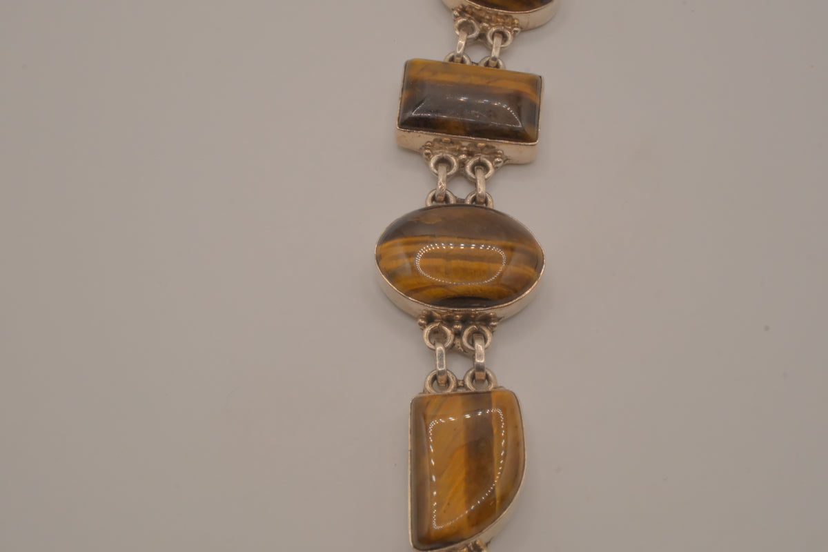 Tiger's Eye 925 Sterling Silver Bracelet