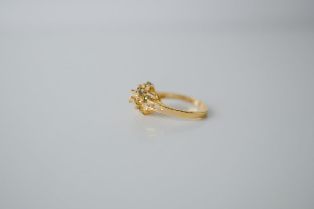 Vintage Gold Cluster Cocktail Ring