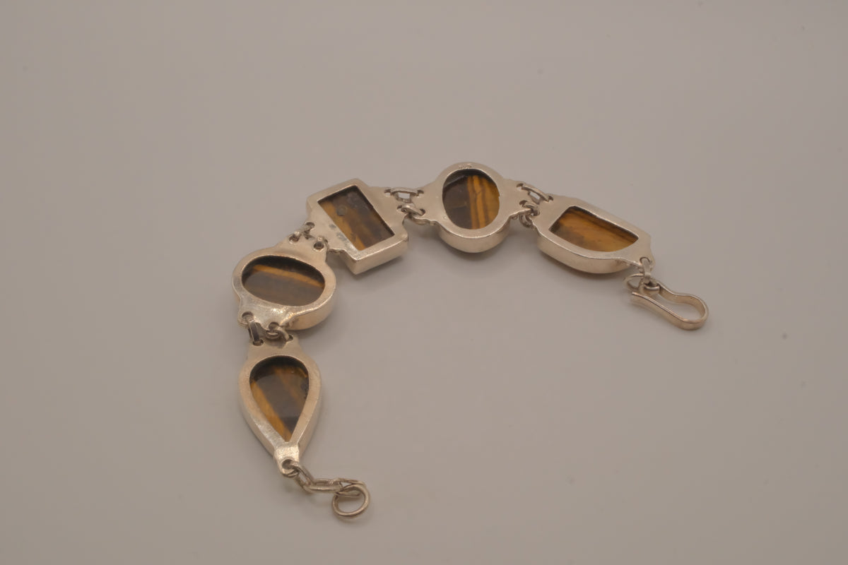 Tiger's Eye 925 Sterling Silver Bracelet