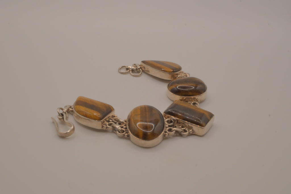 Tiger's Eye 925 Sterling Silver Bracelet