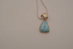 Sterling silver trilliant-cut Larimar pendant necklace
