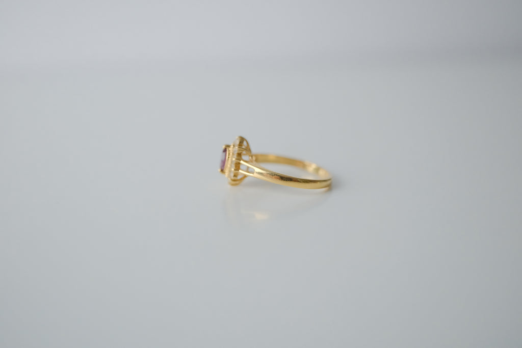 Vintage Gold Marquise Ruby Ring