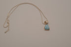 Sterling silver trilliant-cut Larimar pendant necklace