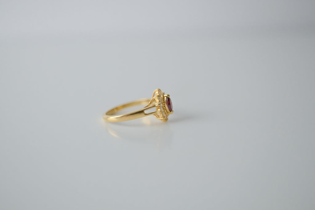 Vintage Gold Marquise Ruby Ring