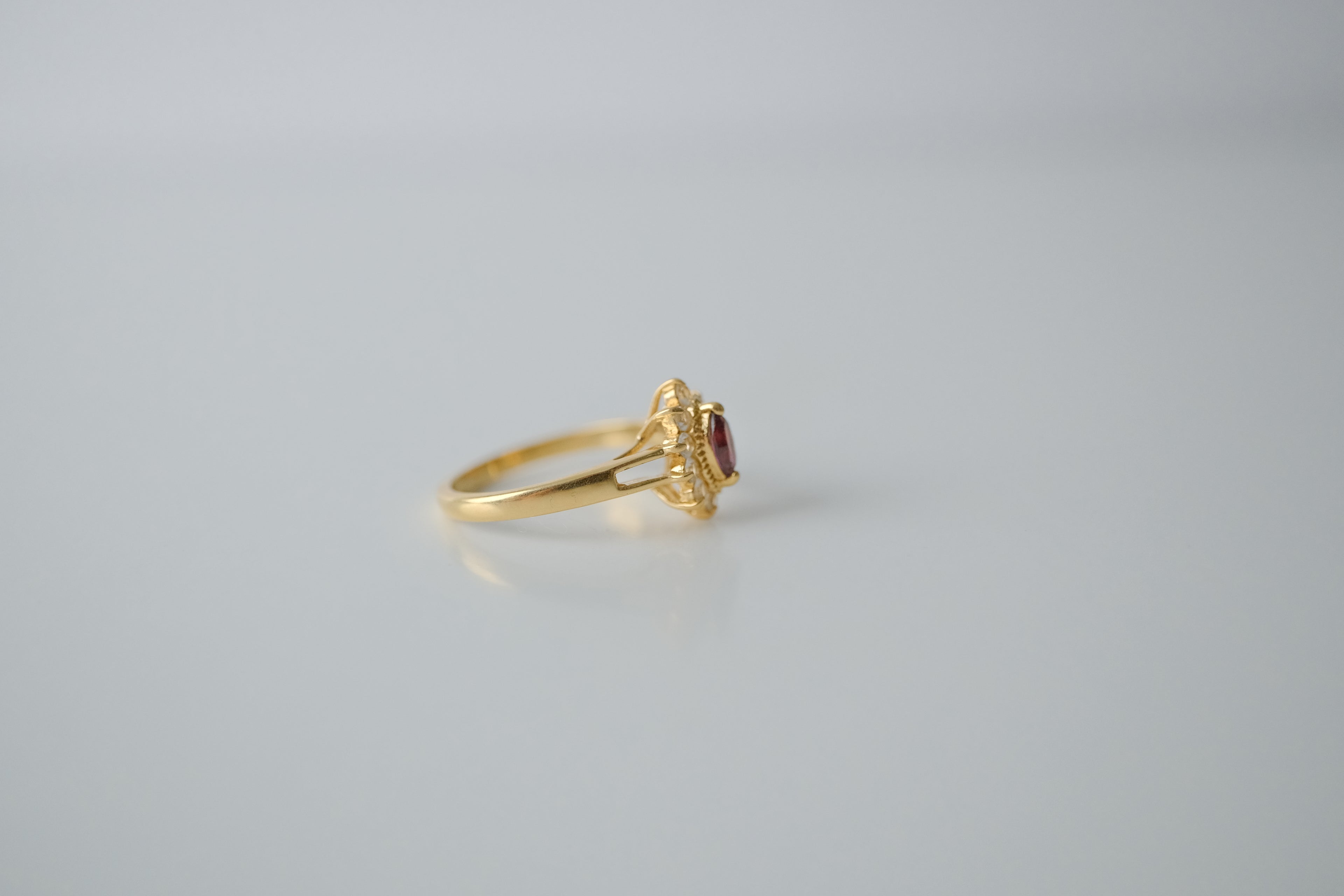 Vintage Gold Marquise Ruby Ring