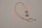 Sterling silver trilliant-cut Larimar pendant necklace