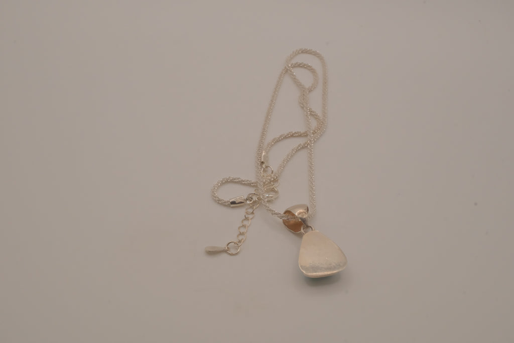 Sterling silver trilliant-cut Larimar pendant necklace